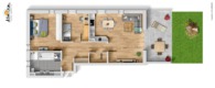 Grundriss-Skizze / Wohnbeispiel - Schöne Erdgeschosswohnung mit Garten und Stellplatz in der Tiefgarage