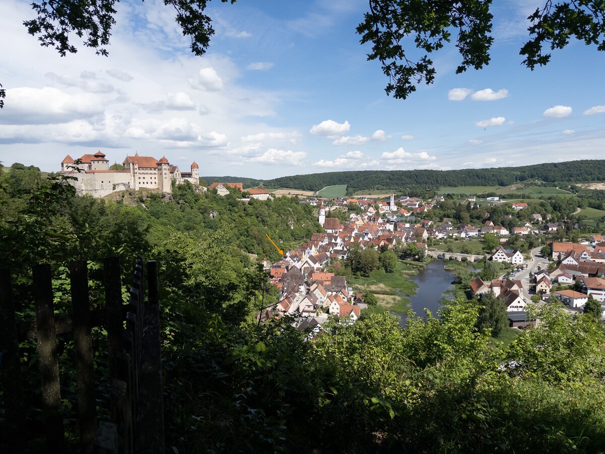 Blick über Harburg vom Standort "Schöne Aussicht"