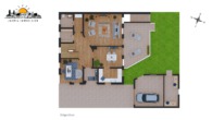 Grundriss - Wohnbeispiel - Erdgeschoss - Schönes, gepflegtes Einfamilienhaus mit Garten und Garage. Besichtigen- verlieben-einziehen!