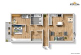 Grundriss-Skizze / Wohnbeispiel - Leben im Zentrum der Stadt – schöne 3-ZKB mit Balkon im Herzen von Donauwörth