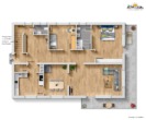 Grundrisskizze - Wohnbeispiel "Hauptwohnung" - Haus mit Großem Grundstück und Einliegerwohnung