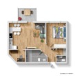 Grundriss-Skizze - Wohnbeispiel - Schöne 2-ZKB mit Einbauküche, Balkon und Stellplatz in der Tiefgarage